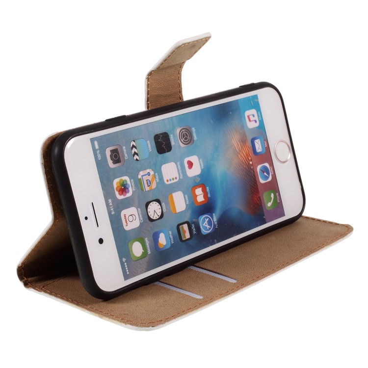 Split Leather with Stand Wallet Shell for iPhone 6/6s 4.7-inch - White-6
