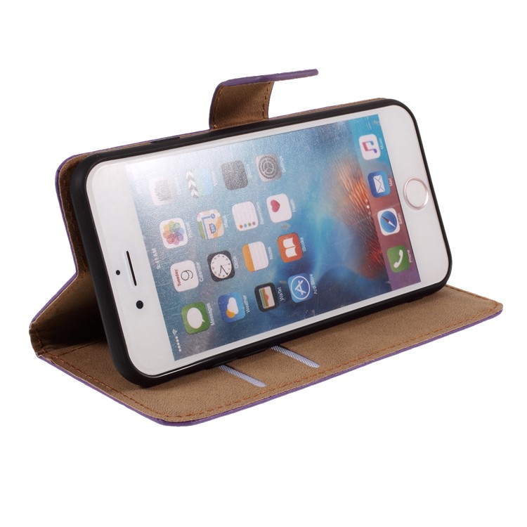 Split Leather with Stand Wallet Shell for iPhone 6/6s 4.7-inch - Purple-6