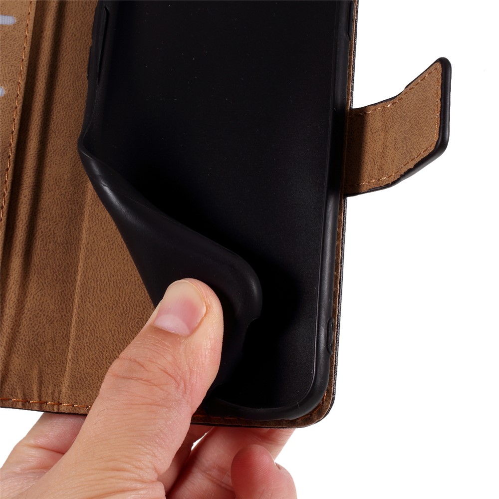 Couro Rachado Com Tampa Carteira Para IPhone 6 Plus / 6s Acrescida De 5,5 Polegadas - Preto-10