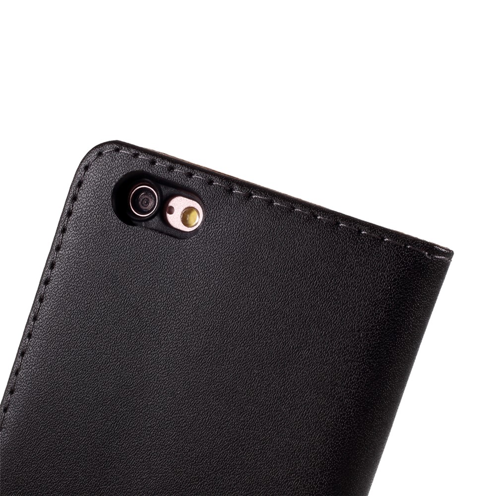 Couro Rachado Com Tampa Carteira Para IPhone 6 Plus / 6s Acrescida De 5,5 Polegadas - Preto-4