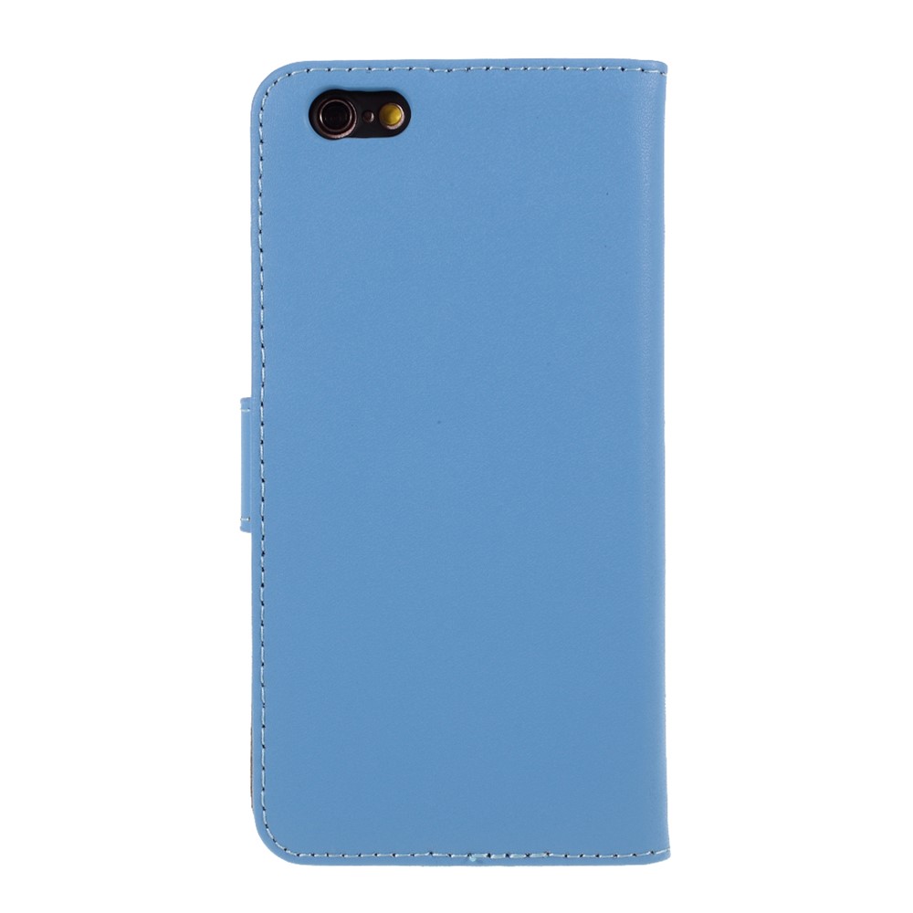 Couro Dividido Com Tampa Da Carteira Para Iphone 6 Plus / 6s Mais 5,5 Polegadas - Azul-3