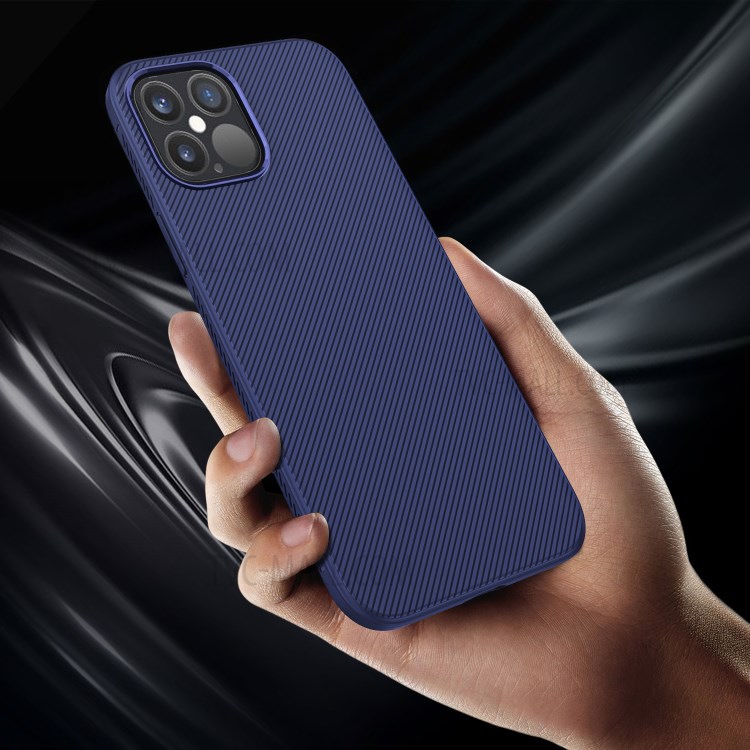 Jazz Series Twill Texture TPU Back Case for iPhone 12 Pro 6.1 inch/12 Max 6.1 inch - Dark Blue-3