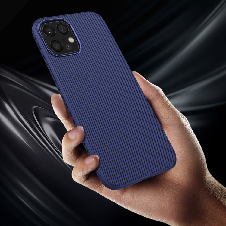 Jazz Series Twill Texture TPU Phone Case for Apple iPhone 12 Pro Max 6.7 inch - Dark Blue-3