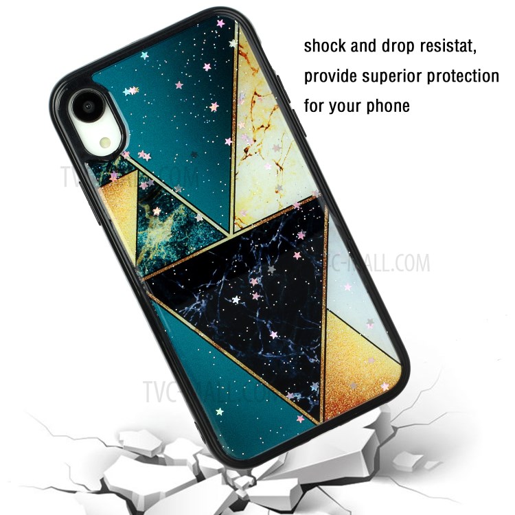 Marble Pattern Printing Epoxy TPU Back Phone Case for iPhone XR 6.1 inch - Style B-4