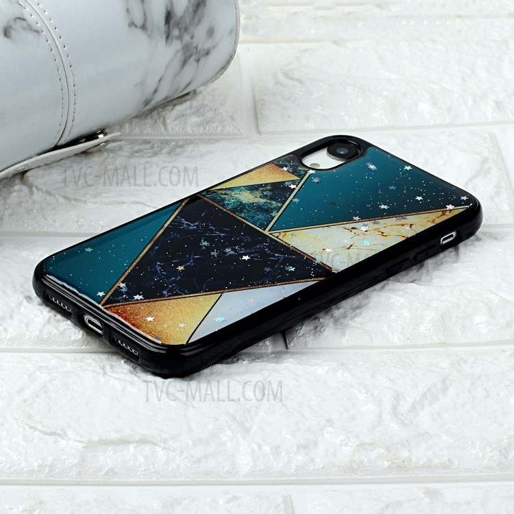 Marble Pattern Printing Epoxy TPU Back Phone Case for iPhone XR 6.1 inch - Style B-5