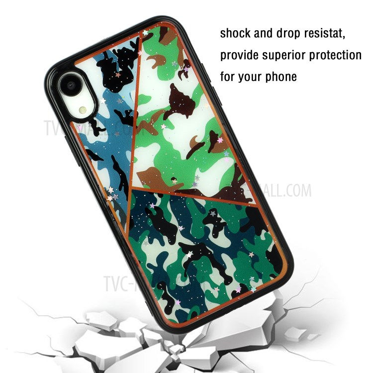 Marble Pattern Printing Epoxy TPU Back Phone Case for iPhone XR 6.1 inch - Style C-4
