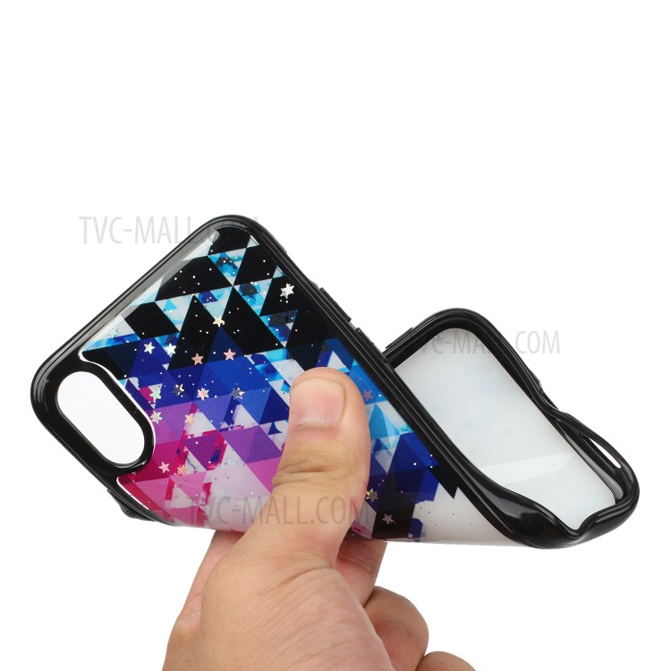Marble Pattern Printing Epoxy TPU Back Case Covering for iPhone XS Max 6.5 inch - Style E-3