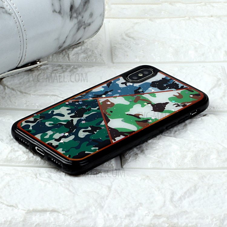 Marble Pattern Printing Epoxy TPU Back Case Covering for iPhone XS Max 6.5 inch - Style G-5