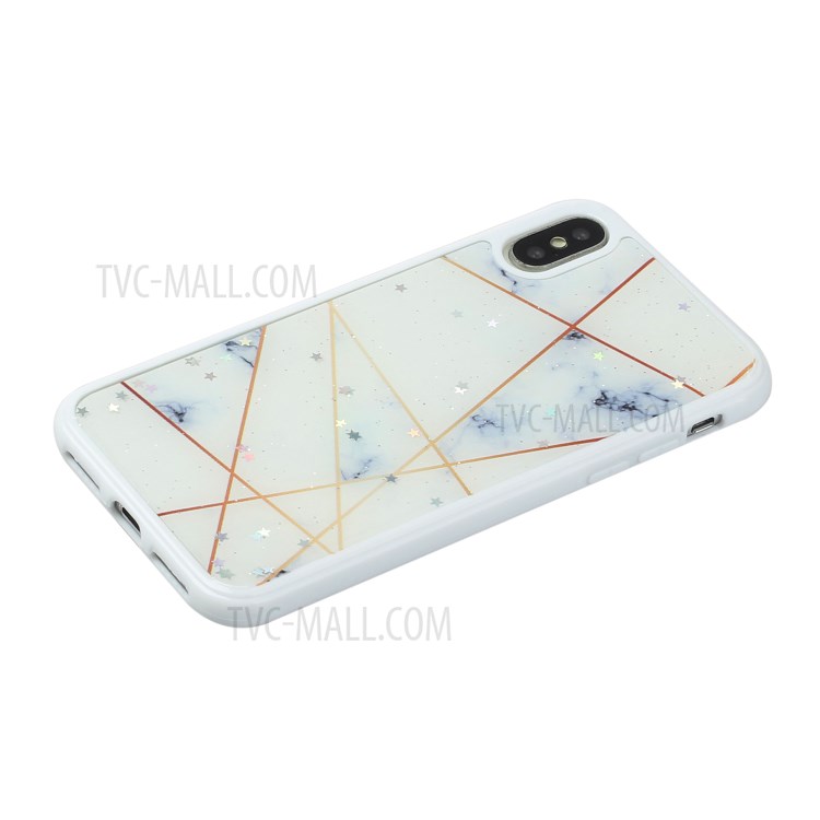 Marble Pattern Printing Epoxy TPU Back Case Covering for iPhone XS Max 6.5 inch - Style J-2