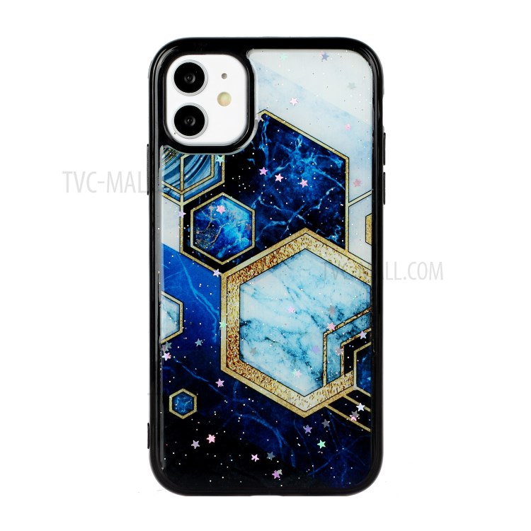 Teste Padrão De Mármore Impressão Tampa Do Telefone TPU Epóxi Para Iphone 11 Pro 5,8 Polegadas - Estilo Um-1