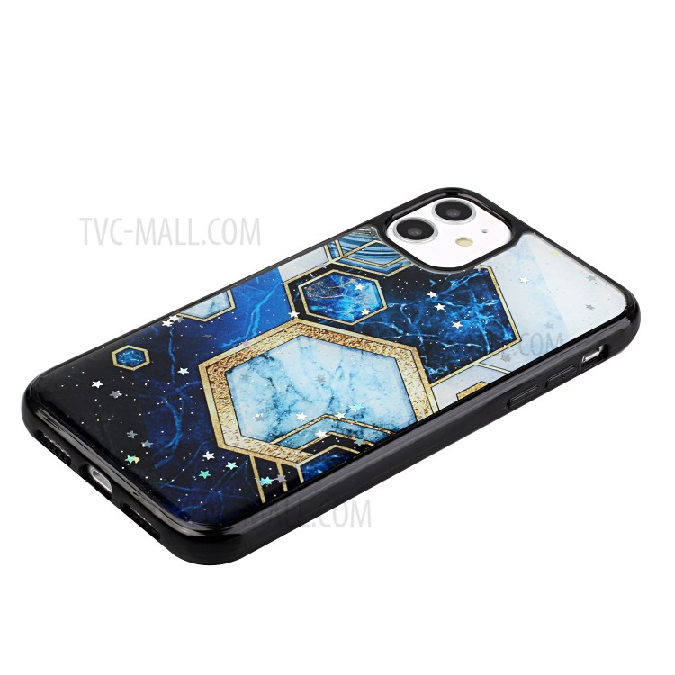 Marble Pattern Printing Epoxy TPU Phone Cover for iPhone 11 Pro 5.8 inch - Style A-2