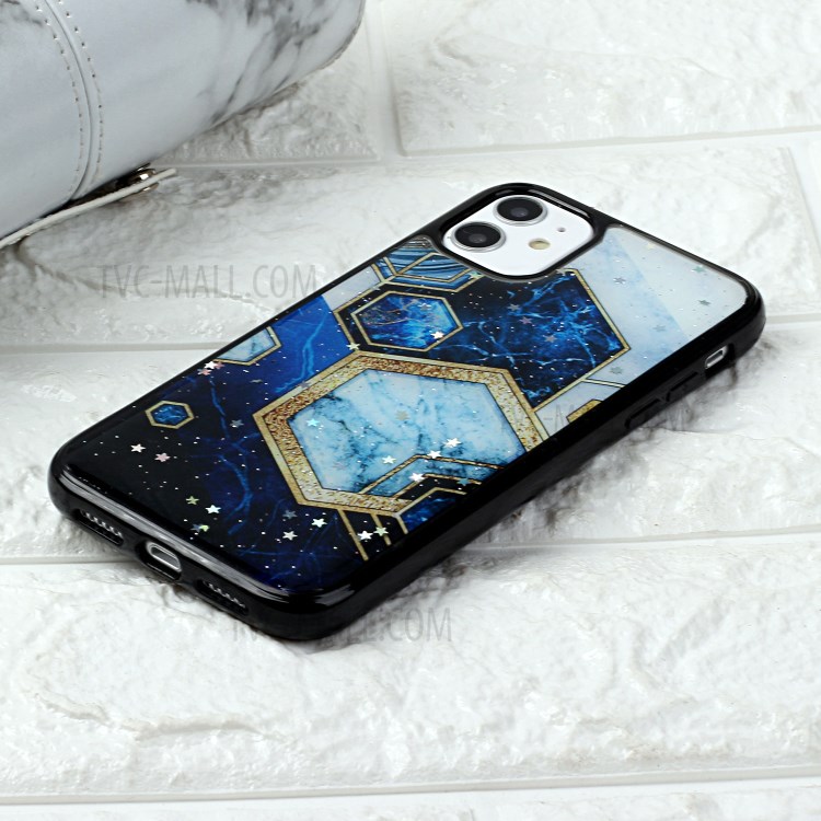 Marble Pattern Printing Epoxy TPU Phone Cover for iPhone 11 Pro 5.8 inch - Style A-5