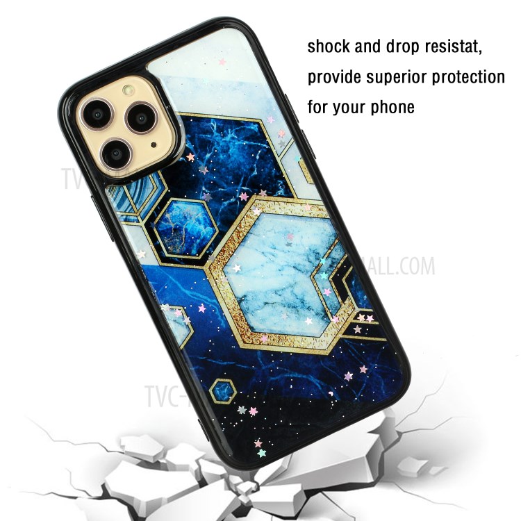 Marble Pattern Printing Epoxy TPU Phone Case for iPhone 11 6.1 inch - Style A-4