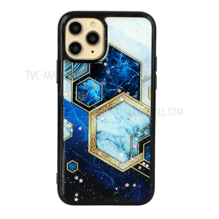 Marble Pattern Printing Epoxy TPU Phone Shell for iPhone 11 Pro Max 6.5 inch - Style A-1