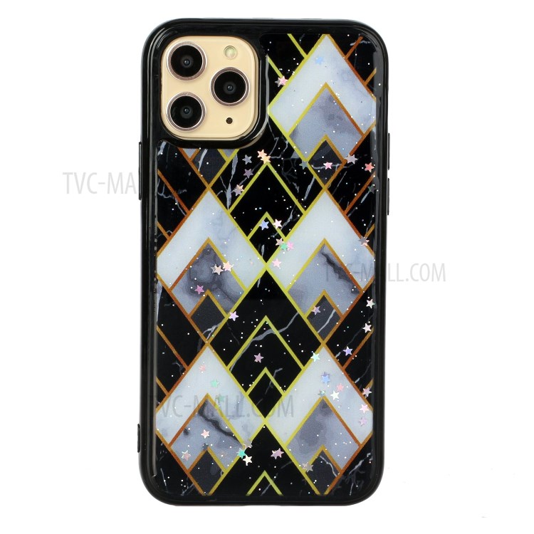 Marble Pattern Printing Epoxy TPU Phone Shell for iPhone 11 Pro Max 6.5 inch - Style B-1