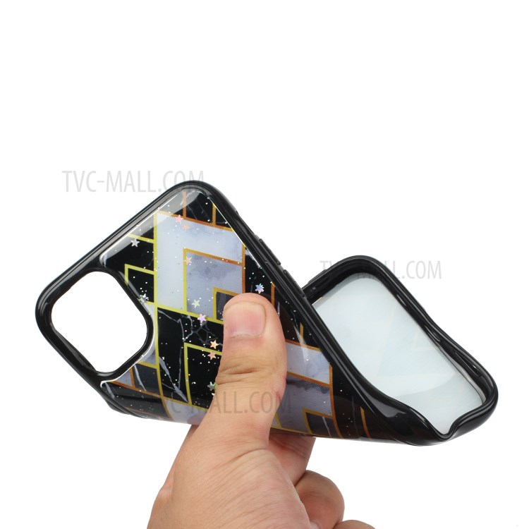 Marble Pattern Printing Epoxy TPU Phone Shell for iPhone 11 Pro Max 6.5 inch - Style B-3