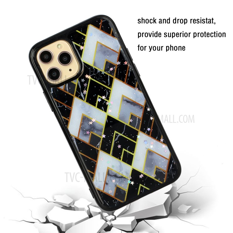 Marble Pattern Printing Epoxy TPU Phone Shell for iPhone 11 Pro Max 6.5 inch - Style B-4