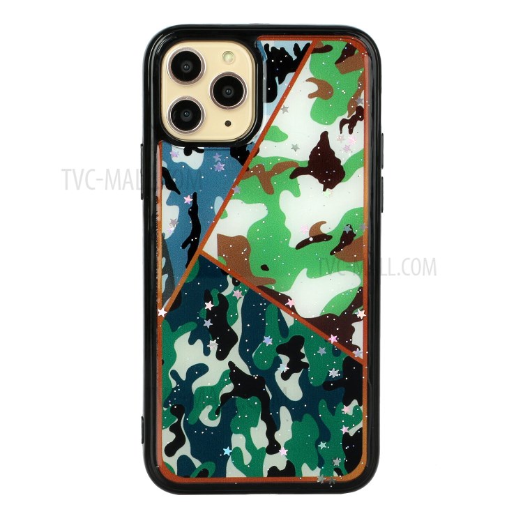 Marble Pattern Printing Epoxy TPU Phone Shell for iPhone 11 Pro Max 6.5 inch - Style F-1