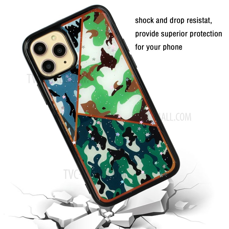 Marble Pattern Printing Epoxy TPU Phone Shell for iPhone 11 Pro Max 6.5 inch - Style F-4