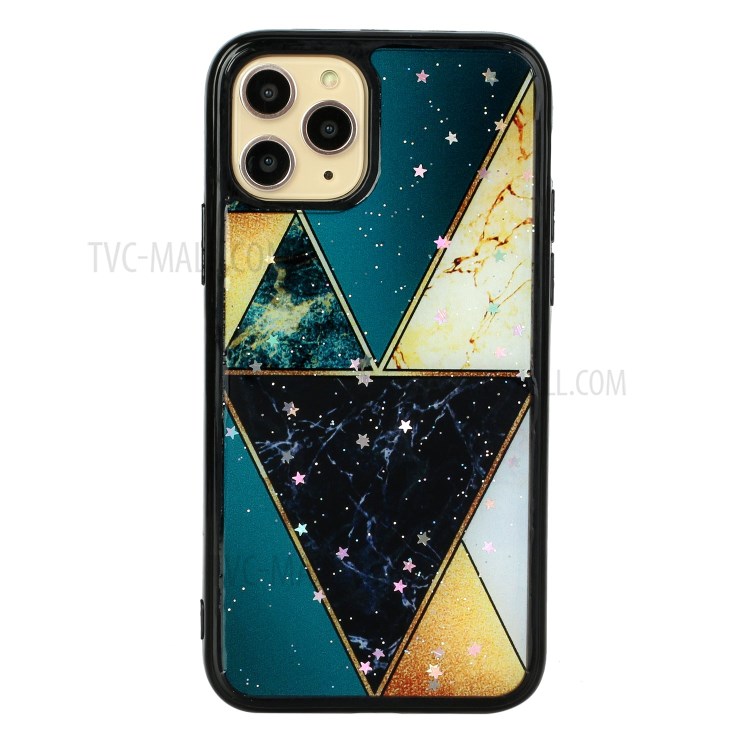 Marble Pattern Printing Epoxy TPU Phone Shell for iPhone 11 Pro Max 6.5 inch - Style H-1