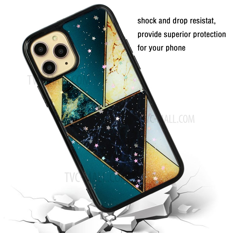 Marble Pattern Printing Epoxy TPU Phone Shell for iPhone 11 Pro Max 6.5 inch - Style H-4