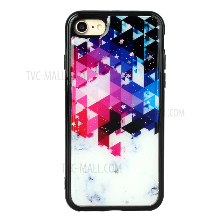 Marble Pattern Printing Epoxy TPU Back Case Phone Shell for iPhone 7/8/SE (2nd Generation) - Style A-1
