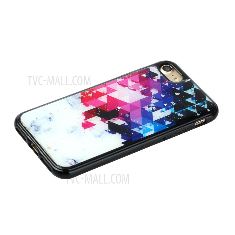 Marble Pattern Printing Epoxy TPU Back Case Phone Shell for iPhone 7/8/SE (2nd Generation) - Style A-2