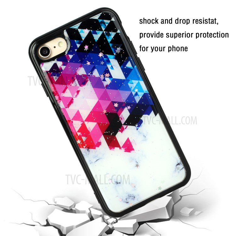 Marble Pattern Printing Epoxy TPU Back Case Phone Shell for iPhone 7/8/SE (2nd Generation) - Style A-4