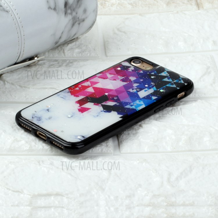 Marble Pattern Printing Epoxy TPU Back Case Phone Shell for iPhone 7/8/SE (2nd Generation) - Style A-5