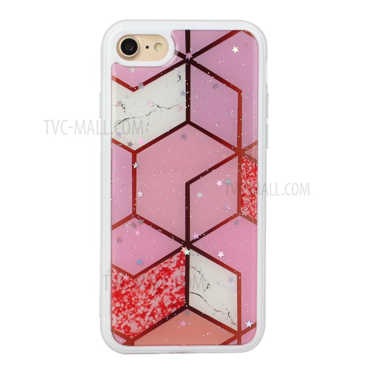 Marble Pattern Printing Epoxy TPU Back Case Phone Shell for iPhone 7/8/SE (2nd Generation) - Style C-1