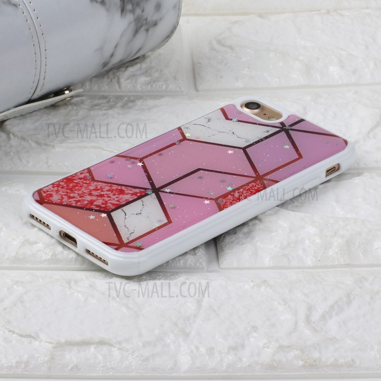 Marble Pattern Printing Epoxy TPU Back Case Phone Shell for iPhone 7/8/SE (2nd Generation) - Style C-5