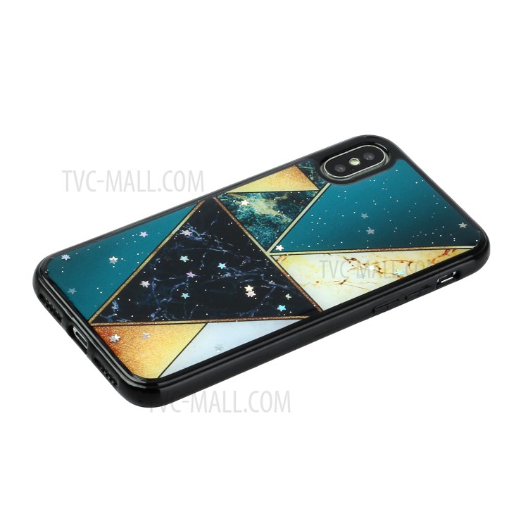 Marble Pattern Printing Epoxy TPU Back Case for iPhone X/XS 5.8 inch - Style B-2