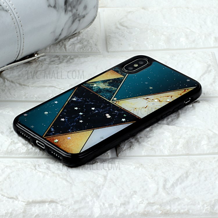 Marble Pattern Printing Epoxy TPU Back Case for iPhone X/XS 5.8 inch - Style B-5