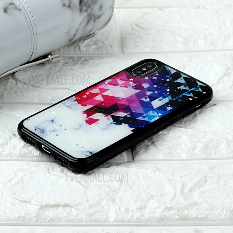 Marble Pattern Printing Epoxy TPU Back Case for iPhone X/XS 5.8 inch - Style E-5