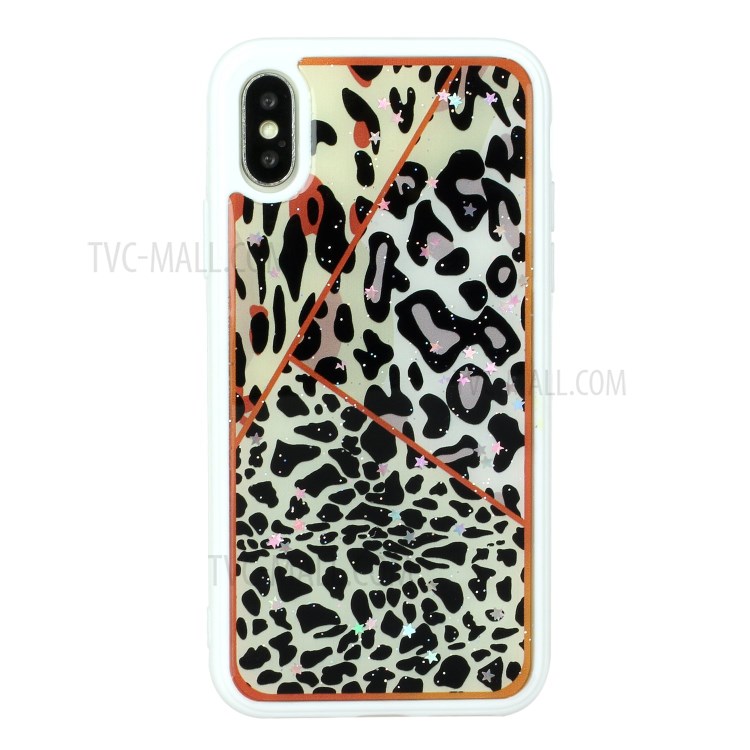 Marble Pattern Printing Epoxy TPU Back Case for iPhone X/XS 5.8 inch - Style F-1