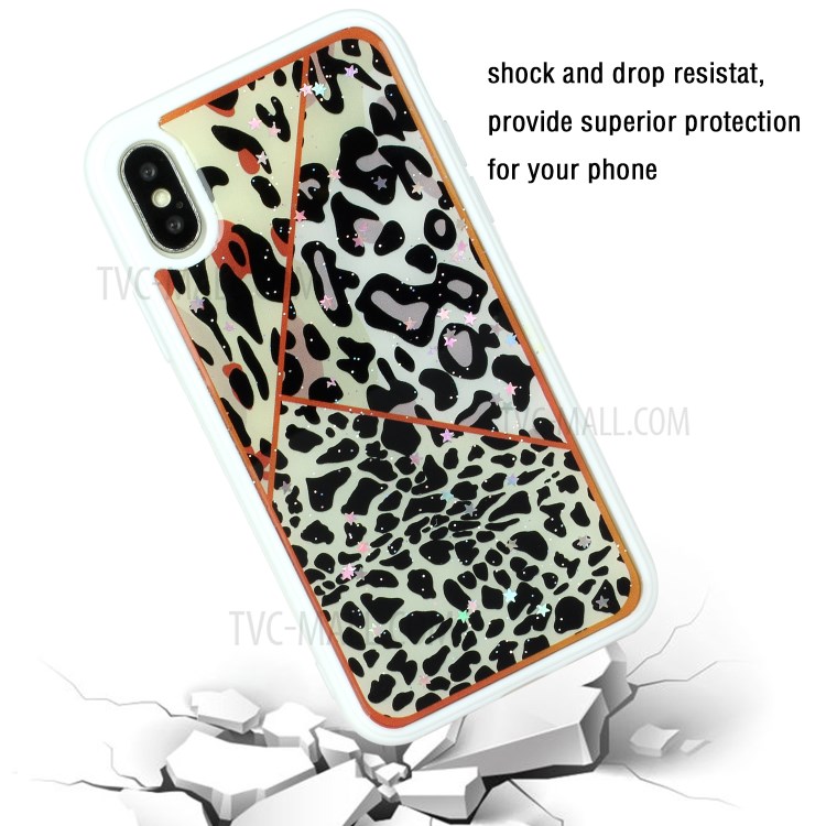 Marble Pattern Printing Epoxy TPU Back Case for iPhone X/XS 5.8 inch - Style F-4
