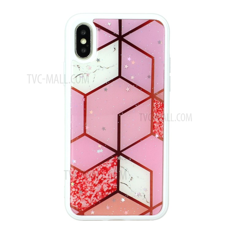 Marble Pattern Printing Epoxy TPU Back Case for iPhone X/XS 5.8 inch - Style H-1
