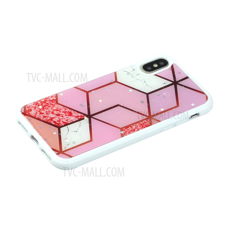 Marble Pattern Printing Epoxy TPU Back Case for iPhone X/XS 5.8 inch - Style H-2