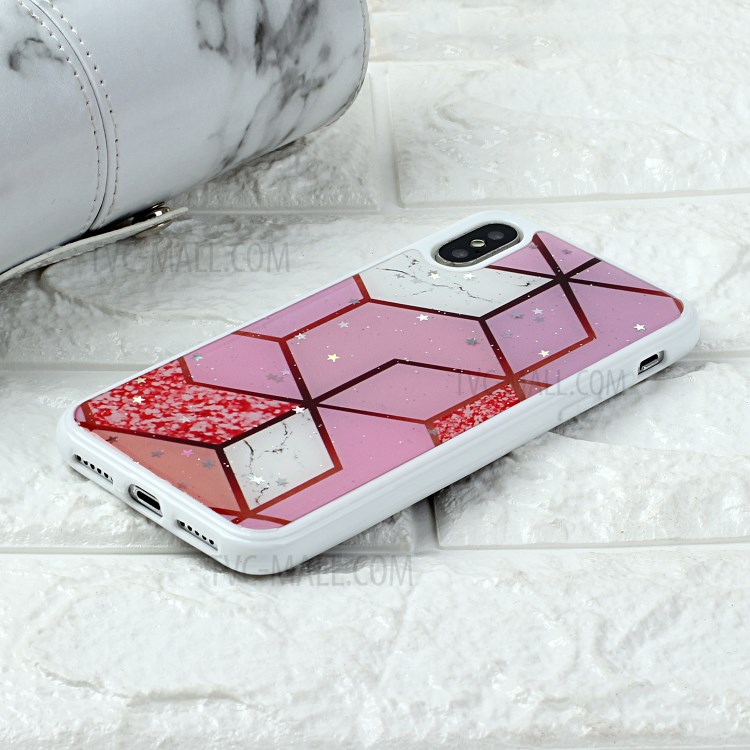 Marble Pattern Printing Epoxy TPU Back Case for iPhone X/XS 5.8 inch - Style H-5