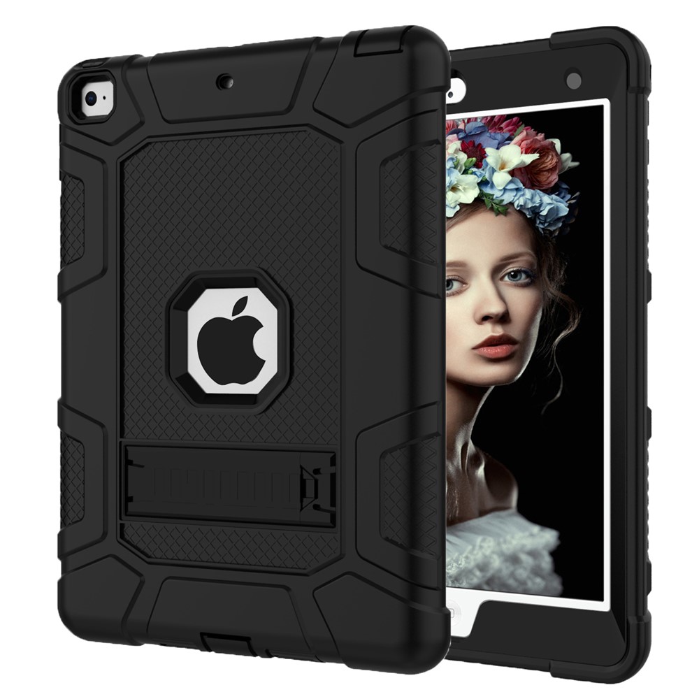 Shockproof Anti-dust Detachable 2-in-1 Protective TPU + PC Kickstand Tablet Cover for iPad Air 2 - Black-1