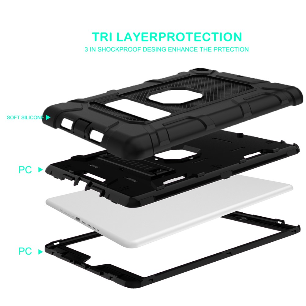 Shockproof Anti-dust Detachable 2-in-1 Protective TPU + PC Kickstand Tablet Cover for iPad Air 2 - Black-4