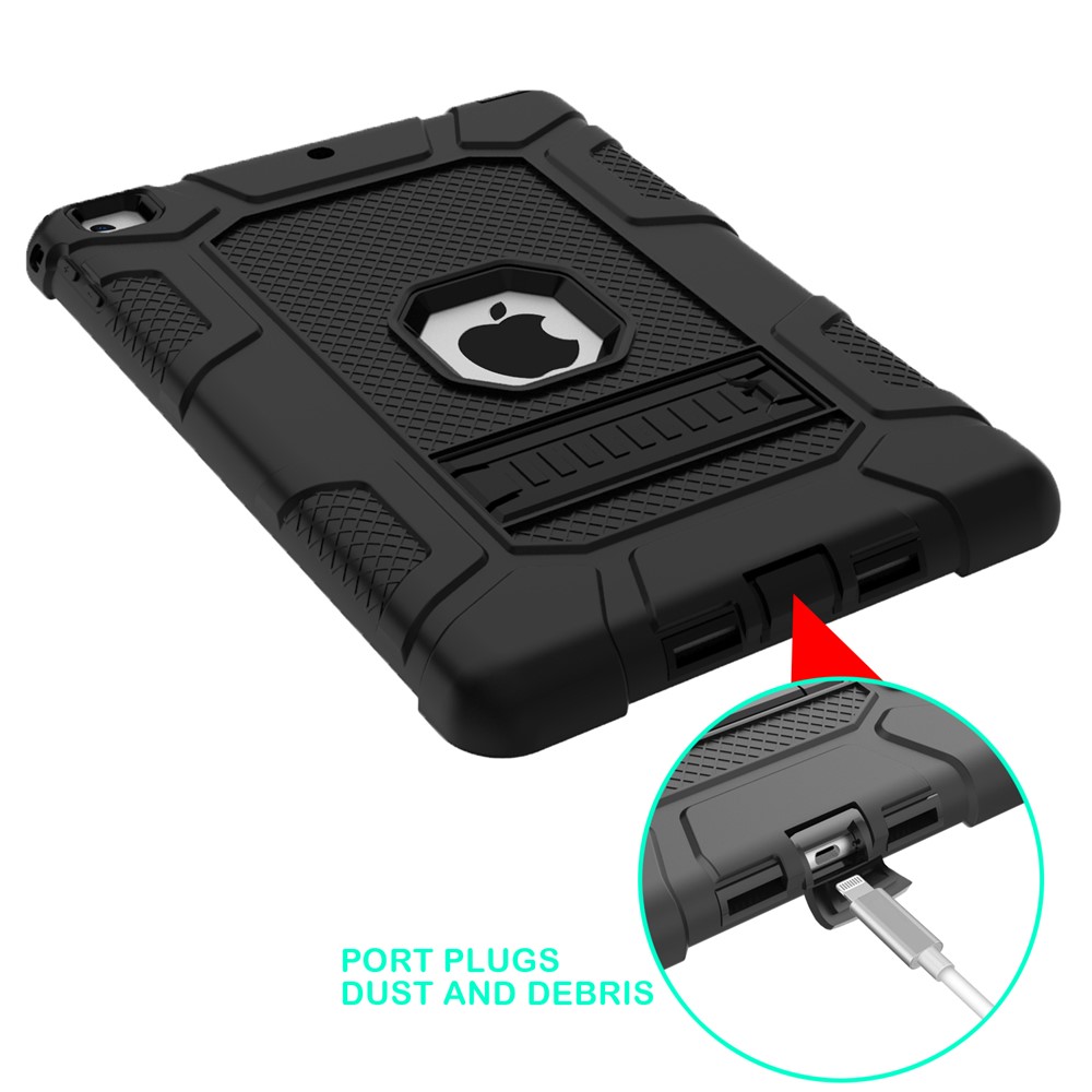 Shockproof Anti-dust Detachable 2-in-1 Protective TPU + PC Kickstand Tablet Cover for iPad Air 2 - Black-5