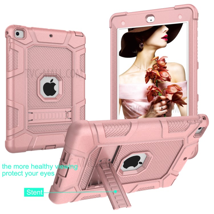 Shockproof Anti-dust Detachable 2-in-1 Protective TPU + PC Kickstand Tablet Cover for iPad Air 2 - Pink-3