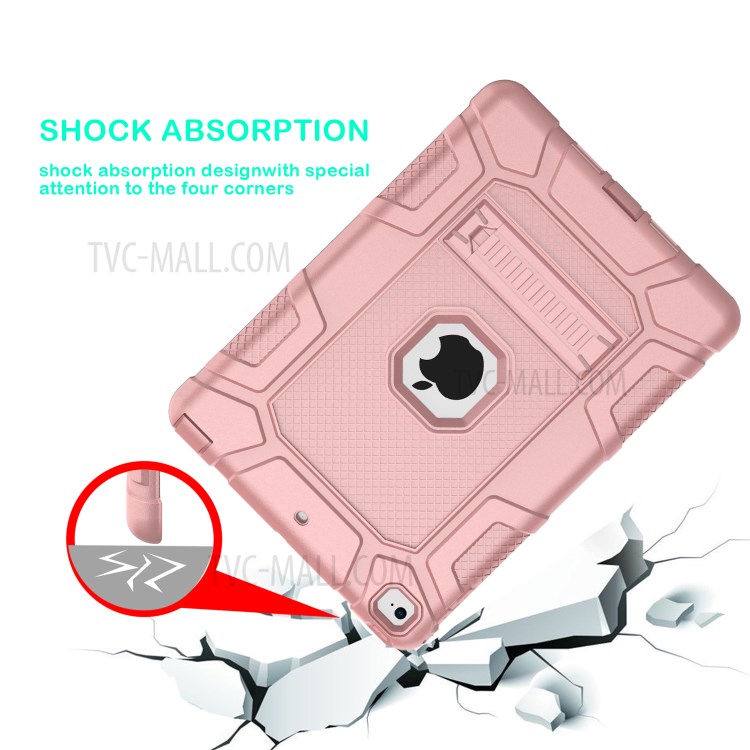 Shockproof Anti-dust Detachable 2-in-1 Protective TPU + PC Kickstand Tablet Cover for iPad Air 2 - Pink-4
