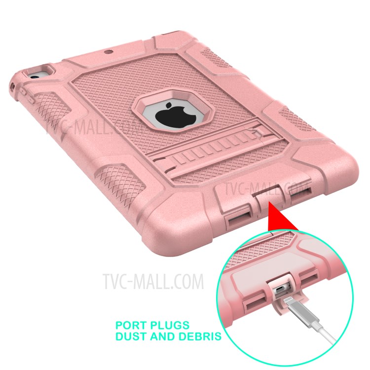 Shockproof Anti-dust Detachable 2-in-1 Protective TPU + PC Kickstand Tablet Cover for iPad Air 2 - Pink-6