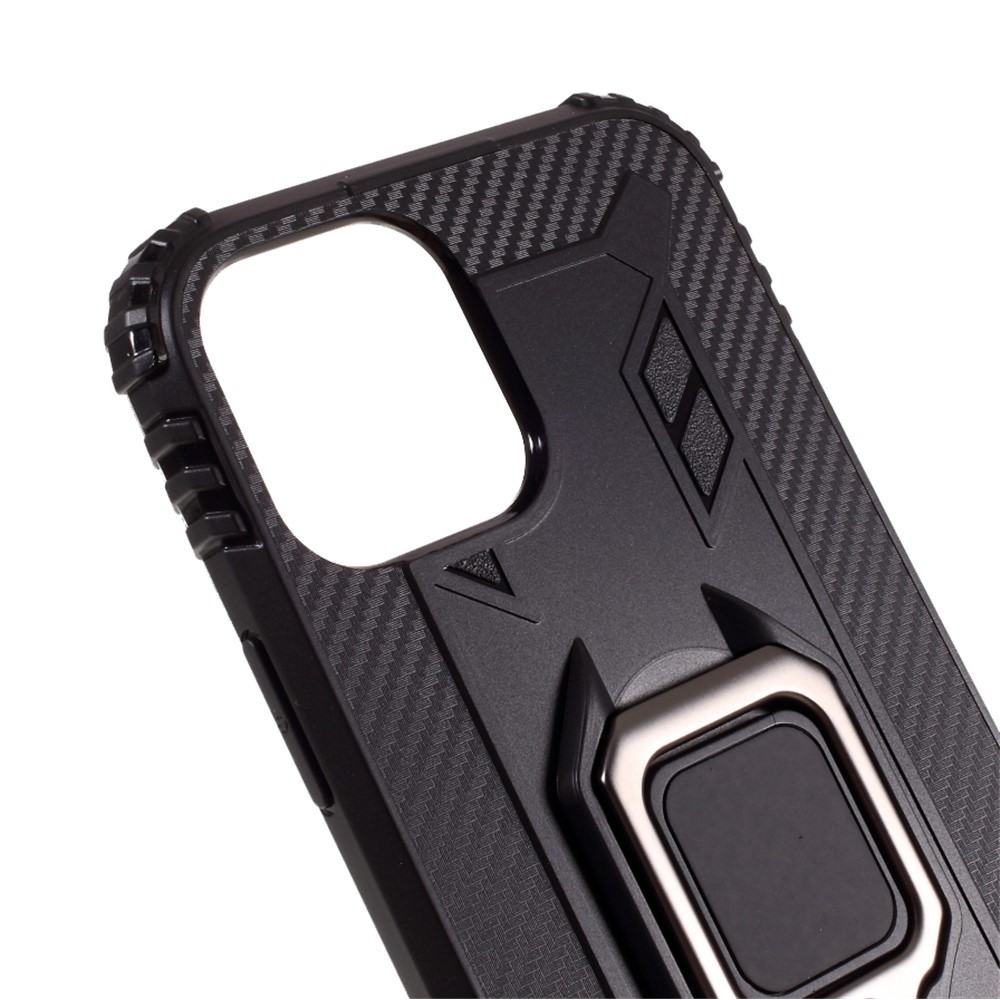 Finger Ring TPU Cell Phone Case for iPhone 12 Pro 6.1 inch - Black-3