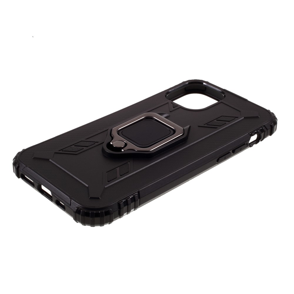 Finger Ring TPU Cell Phone Case for iPhone 12 Pro 6.1 inch - Black-4