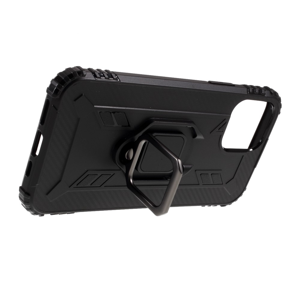 Finger Ring TPU Cell Phone Case for iPhone 12 Pro 6.1 inch - Black-6