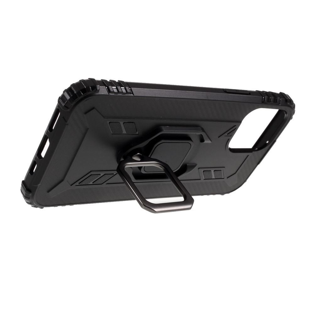 Finger Ring TPU Cell Phone Case for iPhone 12 Pro 6.1 inch - Black-7