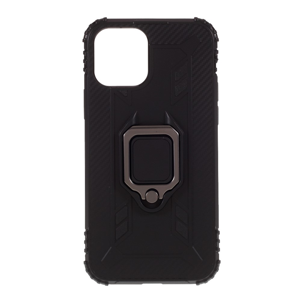 Finger Ring TPU Cell Phone Case for iPhone 12 Pro 6.1 inch - Black-8